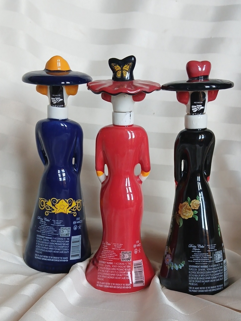 EMPTY 3 Dona Celia Tequila Mujerer Figurine Bottles In Box - Picture 5 of 9